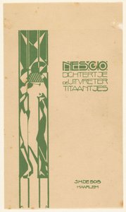 Bandontwerp voor: Nescio, Dichtertje, de uitvreter en titaantjes, 1918 door Reijer Stolk