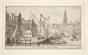Het Rokin, met de Beurs door Reinier Nooms