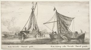 Schepen van Amsterdam: Een Friese turfboot. De Dÿnop, nabij de Veensche Turfplas door Reinier Nooms