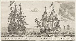 Schepen van Amsterdam: De Parel en Oost-Indiëvaarder, De Dubbele Adelaar, een West-Indiëvaarder door Reinier Nooms