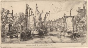 De Veerboot naar Utrecht (Het veer van der Uytersche schiet-schuyten) door Reinier Nooms, called Zeeman