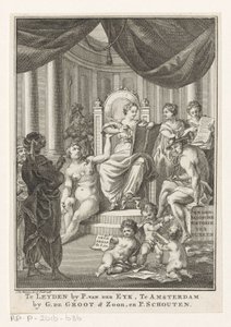 Allegorische voorstelling met Geschiedenis, Waarheid, Oudheidkennis en Voorzichtigheid door Reinier Vinkeles (I)