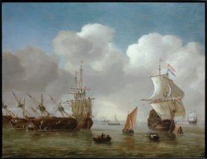 Nederlandse havenscène door Reinier Zeeman