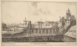 St. Antonis Poort, Amsterdam, midden 17e eeuw door Reinier Zeeman