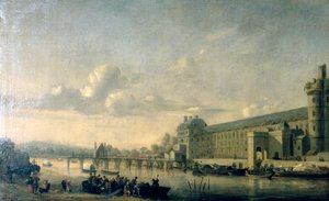 Uitzicht op de Seine met de zuidgevel van de Louvre-galerij, Parijs, 1660