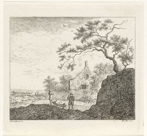 Landschap met figuren door Reinierus Albertus Ludovicus baron van Isendoorn à Blois