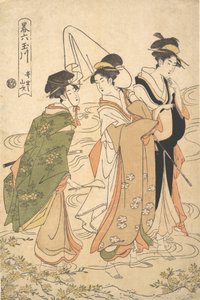 Bergrozen van Ide Ide no Yamabuki, uit de serie Een parodische zes juweelrivieren, ca. 1795