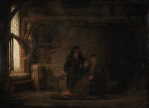 De vrouw van Tobias met een geit door Rembrandt