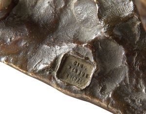 Detail van een Franse bulldog, klein model door Rembrandt Bugatti