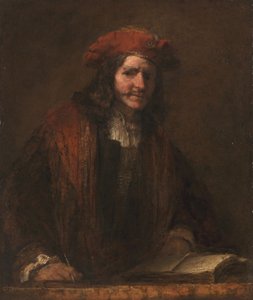 De man met de rode kap, ca. 1660-65 (olieverf op doek) door Rembrandt Harmensz. van Rijn (school of)