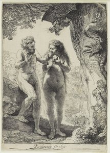 Adam en Eva door Rembrandt van Rijn