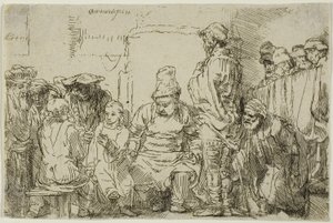 Christus Zittend in Discussie met de Doktoren door Rembrandt Harmensz. van Rijn