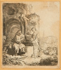 Christus en de vrouw van Samaria, tussen ruïnes