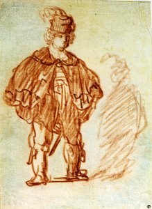 Studie van een acteur door Rembrandt Harmensz. van Rijn