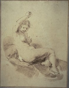 Vrouwelijk naakt liggend met arm omhoog, c.1665