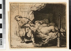 Jozef en de Vrouw van Potifar door Rembrandt van Rijn