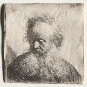 Oude man met golvende baard: Buste