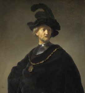 Oude man met een gouden ketting door Rembrandt van Rijn