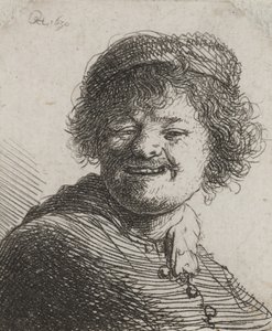 Rembrandt in een Muts, Lachend: Buste