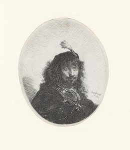Rembrandt met het zwaard en de reiger door Rembrandt Harmensz. van Rijn