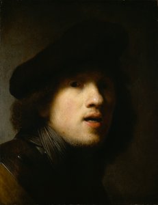 Zelfportret (c.1629) door Rembrandt Harmensz. van Rijn