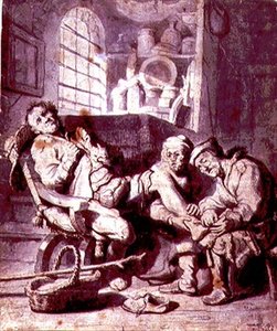 De verstuikte voet door Rembrandt Harmensz. van Rijn