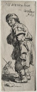 Een boer roept: "het is erg koud" door Rembrandt van Rijn