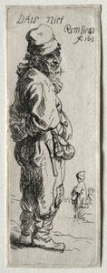 Een Boer die Antwoordt: dat is niets, waarschijnlijk 1634 door Rembrandt van Rijn