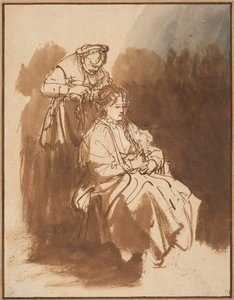 Een Jonge Vrouw die Haar Haar Vlecht, ca 1637