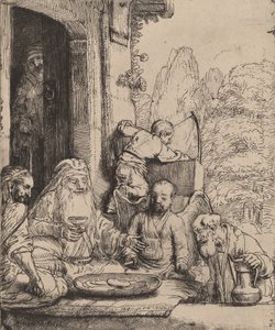 Abraham ontvangt de Engelen, 1656 door Rembrandt van Rijn