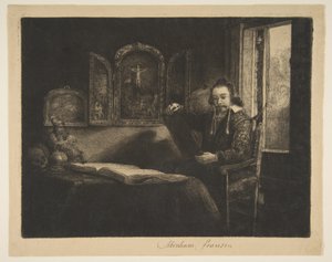 Abraham Francen, apotheker door Rembrandt van Rijn