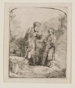 Abraham en Isaak door Rembrandt van Rijn