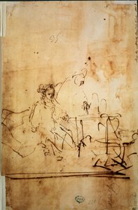 Ahasveros, Haman en Esther, 17e eeuw door Rembrandt van Rijn