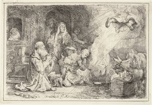 Engel Vertrekt van de Familie van Tobias, 1641 door Rembrandt van Rijn