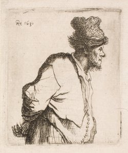 Boer met handen op de rug door Rembrandt van Rijn
