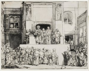 Christus gepresenteerd aan het volk (Ecce Homo) door Rembrandt van Rijn