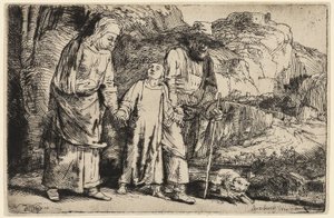 Christus keert terug van de tempel met zijn ouders door Rembrandt van Rijn