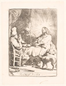 Christus in Emmaüs: de kleinere plaat door Rembrandt van Rijn