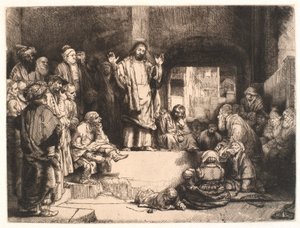 Christus predikend ("La petite tombe") door Rembrandt van Rijn