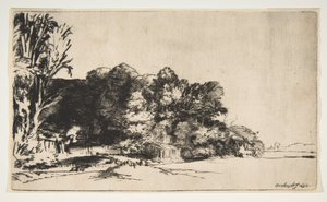 Boomgroep met een Uitzicht, 1652 door Rembrandt van Rijn
