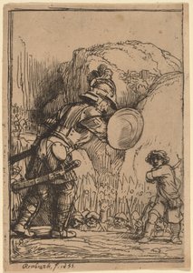 David en Goliath door Rembrandt van Rijn