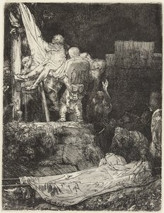 De afneming van het kruis bij fakkellicht door Rembrandt van Rijn