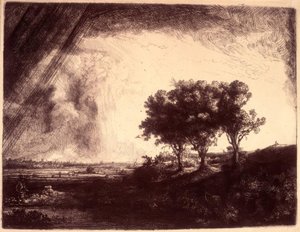 Het landschap met de drie bomen