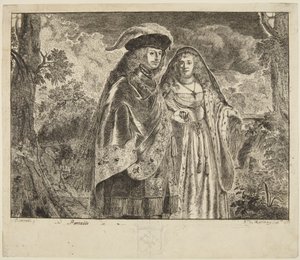 Genoemd „De man met de witte veer“ door Rembrandt van Rijn