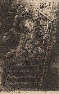 Jacobs ladder, 1655 door Rembrandt van Rijn