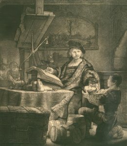 Jan Uijtenbogaert, genaamd de Goudweger door Rembrandt van Rijn