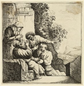 Jozefs jas naar Jakob gebracht door Rembrandt van Rijn