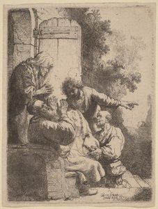 Jozefs mantel werd naar Jakob gebracht door Rembrandt van Rijn