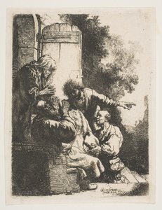 Jozefs jas gebracht naar Jakob, ca. 1633 door Rembrandt van Rijn