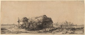 Landschap met een Huisje en Hooischuur: Rechthoekig